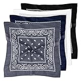 CIATBYYJ 4 Stück Bandana Kopftuch Damen und Herren,Multifunktional Bandana Kopftuch,Kopftuchs Damen Sommer,100% Baumwolle Nickituch für Kopf-, Hals-, Hand-, Taschen- oder Taillenanhänger