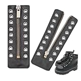 Stiefelreißverschlussverlängerung – 2 Stück, strapazierfähig, 8 Ösen, Schnürsenkel-Reißverschluss, einfaches An- und Ausziehen, Kampf-Set für Arbeit, Wandern, sportliche Reparatur, Golf, Erwachsene