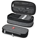 Coolzon Federmäppchen Groß, Erweiterbar Mäppchen Mädchen Teenager mit Großer Kapazität, Federmäppchen Für Kinder Junge Studenten Erwachsene Federtasche Mädchen，Dunkelgrau