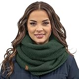 VIVISENCE Damen Winter Loop Schal Aus Modischer Gemütlich Wärmendem Garn Mit Doppelt Um Den Hals Tragbar Kalte Wintertage Frauen Elegante Und Sportliche Outfits Winter Herbst 7103, Grün,Einheitsgröße