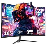 Z-Edge 27 Zoll QHD Curved Gaming Monitor 165Hz (DP) 144Hz (HDMI) 1ms 2K 2560x1440 16:9 LED Bildschirm, Rahmenlos, FreeSync, VESA Kompatibel - Schwarz