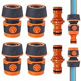 Raheem 6 Stück 3/4 Zoll Gardena Schlauch Kupplungs Satz 4 Stück Schlauchverbinder mit 2 Stück Doppelstecker Gartenschlauch für Wasserhahn,Gartenschlauch,Gartenbewässerung, Autowäsche,Haushaltsnutzung