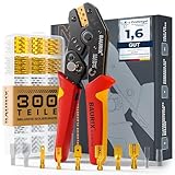 BAURIX® Crimpzange inkl. 300 Stück Flachsteckhülsen Set I Krimpzange für 0,50-2,50 mm² Steckverbinder I Crimpzangen Tool, Crimp Zange, Flachsteckhülsenzange, Crimpwerkzeug