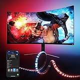 Govee Gaming LED Strip G1, PC Hintergrundbeleuchtung für 27-34 Zoll PCs, Smart RGBIC Wi-Fi LED Streifen, Doppelte Lichtperlen mit 123 Szenenmodi App-Steuerung, kompatibel mit Alexa