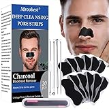 Mitesser Strips,Nosestripes Mitesser, Pore Strips, Anti Mitesser Nasenstrips,Entfernen Mitesser und Unreinheiten,Pore Strips for Blackheads, Plus Werkzeug zum Entfernen von Mitessern，20 Nasenstrips