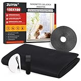 ZUIYIN Fliegengitter Fenster - 150x180cm - Ohne Bohren Insektenschutz Fenster Zuschneidbar mit Starker Klettband Fliegennetz & Mückennetz für Fenster