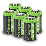 Enegitech CR2 3 V Lithium-Batterie, 3 Volt DLCR2 Einwegbatterien für Golf-Entfernungsmesser, Babyphone, Funifilm, Instax, Alarmsystem, Taschenlampe, Nicht wiederaufladbar, 6 Stück