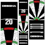 Designa Darts MAT43 | rutschfeste Teppich-Dartmatte, Doppel-Top, 290 cm x 60 cm