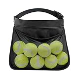 Riaisttd Pickleball Belt Bag, Hands- Ball Holder, Adjustable Waist Sports Pouch, 7.09x10.24 Inches Lightweight Storage Pack, Black, for Tennis, Baseball, Outdoor Play Breathable Design