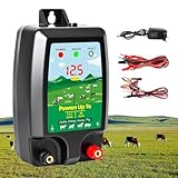 12 V Weidezaungerät mit LED-Anzeige, Reichweite 15 km, 2 Joule, 12 kV, zum Schutz von Nutztieren, Geflügel, Weiden und Gärten (B)