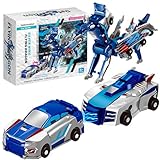 Vibbang 2 Stück Einhorn Roboter, Transformierendes Auto Roboter Spielzeug, Unicorn Cars Spielzeug, Kollision Deformation Kombinierter Roboter, Einhorn Auto Roboter Set