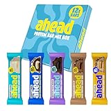 ahead Protein Riegel | Mix Box | 12 x 45g Extra softer Protein Riegel mit cremigem Kern | Low Carb Eiweißriegel ohne Zuckerzusatz & ohne Palmöl