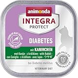 animonda INTEGRA PROTECT Diabetes mit Kaninchen (16 x 100 g), Katzennassfutter bei Diabetes mellitus, Katzen Diätfutter für zuckerkranke Katzen, Nassfutter ohne Zucker