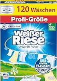 Weißer Riese Universal Pulver in Profi-Größe (120 Waschladungen), Waschpulver Großpackung für Industrie & Gewerbe, kalt-aktives Vollwaschmittel wirkt riesig stark gegen Flecken ab 20 °C