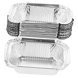 Gatuida 50 Stück Einweg Aluminiumfolie Bbq Boxen Hitzebeständige Aluschalen für Grill Backofen Party und Takeaway Feuchtigkeitsschutz Praktische Einweg Lebensmittelbehälter