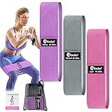 iMoebel Resistance Booty Bands, 3er-Set Fitnessband Widerstandsbänder für Beine und Gesäß aus Rutschfestem Elastischen Gewebe