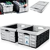 2x Klappbox 45 L faltbare Transportbox 54 x 40 x 26 cm klappbar und stapelbar Einkaufskiste