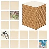 Belle Vous Holzscheiben 10 cm Blanko Quadrat (50 Pack) 10x10 cm Holz Deko 2,5 mm Dicke Holz Platten für DIY Untersetzer, Holz zum Basteln, Holzbrett Deko Malerei, Holz Gravieren Bastelholz Platten