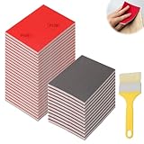 Hexizexi 36 Stück Schleifschwamm P180-P4000 Schleifschwamm Holz Nass-und Trocken Nassschleifpapier Set Geeignet zum Polieren von Holz Metall Farbe Modellen und Möbeln