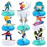 Generisch Ski Party Dekorationen - 9-teilige Sport Skifahrer Dekoration,Ski-Party Tisch-Mittelstücke,für Tisch Schreibtisch Tischplatte Desktop Tresen Display