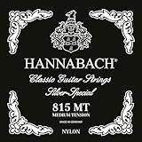 Hannabach Saiten für Klassikgitarre Serie 815 Satz Medium Tension (hochwertig, Allzweck-Saite für fast jedes Instrument, Gitarrensaiten klassische Gitarre, Made in Germany), Schwarz
