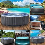 BRAST® Whirlpool aufblasbar MSpa | 4-8 Personen | viele Modelle rund und eckig | Ø 125-224cm | In- Outdoor Pool | bis zu 144 Massagedüsen | inkl. Aufblasfunktion Abdeckung Timer Heizung | Bergen 4