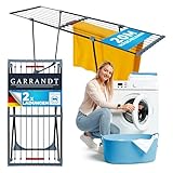 Garrandt Wäscheständer ausziehbar XXL- 20 M Trockenfläche, Stabiler Standtrockner, platzsparend mit Klemmen, Wäschetrockner Ständer für Haushalt Wäsche, Schwarz, Clothes Drying Rack (Schwarz Phoenix)