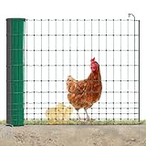 Kerbl AKO PoultryNet Premium Geflügelnetz - 25m Elektrozaun, 106cm hoch, mit 9 fiberglas-verstärkten Pfählen, Doppelspitze, robust & UV-beständig, grün, Hühnerzaun