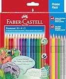 FABER-CASTELL 201540 - Buntstifte Set für Kinder und Erwachsene, 24-teilig, dreikant, bruchsicher, inkl. 4 Neonfarben und 2 Bleistiften