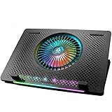 KLIM Orb + Laptop-RGB-Kühler- 11 bis 15.6 Zoll + Laptop-Gaming-Kühlung + USB-Lüfter mit Metallgitter + Stabil + Mac- und PS4-kompatibel + Neuheit