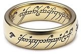 Herr der Ringe Unisex-Ring 'Saurons Ring' aus dem kleinen Hobbit Wolfram PVD vergoldet 3009-050