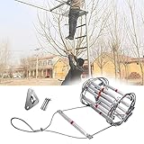 KHLMSRXJ Not-Feuerleiter, tragbare Strickleiter aus Aluminiumlegierung, Outdoor-Training, Harzklettern, isolierte Luftarbeiten für Operationen in großer Höhe, schnell einsatzbereit, 26 FT/8