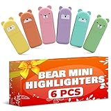 Fluoreszierende Mini-Textmarker, verschiedene Farben, niedliches Bären-Design, mehrfarbige Textmarker zum Hervorheben, lustige und kompakte Marker, Großpackung