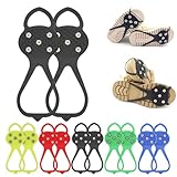 Spikes für Schuhe Winter, 2024 Steigeisen für Schuhe, Antirutsch Schuhspikes, Schuhkrallen mit Edelstahl Spikes, Schneeketten für Schuhe, Steigeisen für Wandern Schnee Trekking (Schwarz, L（35-45）) ﻿