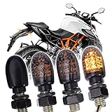 JMTBNO 4pcs LED Blinker Motorrad E Geprüft Universal 2835 SMD Blinker Vorne Hinten Mini Bernstein Licht Microblinker Universal 12V Kompatibel mit Street Bike Dirt Bike Cruiser Roller Scooter Quad