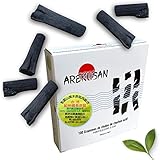 AREKUSAN | 100G PCS Aktivkohlereiniger Wasserhahn Gemüsefilter Wirtschaftliches VRAC-Format für Dekanter Wasserflasche Fallen, Kishu Binchotan, Naturholz Eiche Grün aus Wakayama Japan Purify Water