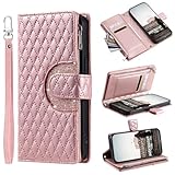 Tivenfezk Nadoli Glitzer Handyhülle für Xiaomi Redmi Note 12 Pro Plus 5G PU Leder Hülle Wallet Case mit Handschlaufe Kartenhalter Reißverschluss Brieftasche Handytasche Schutzhülle