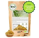 BIO Hanfprotein 1kg aus Deutschland, Veganes Hanfsamen-Protein vom deutschen Biofeld + Digitales Rezeptbuch (PDF)