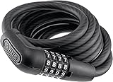ABUS Kabelschloss Numero 5510C/180 - kompaktes Fahrradschloss mit Zahlencode für günstige Zweiräder und Kinderfahrräder - 10 mm Sicherheitslevel 3 - Schwarz