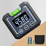 ALLmeter Digitaler Winkelmesser Winkelmessgerät Magnetfuß Füllstandsblasenfläschchen 90°LCD Winkelfinder Neigungsmesser Mini Bevel Box Wasserwaage IP52 für Holzbearbeitung Bauwesen Tischkreissäge Wand