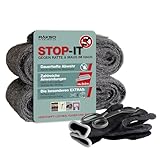 RAKSO STOP-IT Stahlwolle zur Mäuseabwehr – 2x3m elastische Stahlwolle gegen Mäuse & Ratten – inkl. Schere & Handschuhe – 100% natürliche Abdichtung