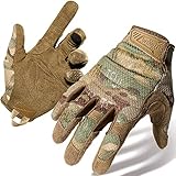 WTACTFUL Taktische Handschuhe Touch Screen Flexible Einsatzhandschuhe Tatical Gloves Herren Vollfinger für Outdoor Sport und Arbeit geeignet für Radfahren Wandern Radsporthandschuhe Tarnung L