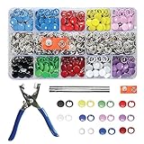 200 Sets Druckknöpfe set mit zange 9,5 mm, druckknöpfe ohne nähen Metallknopf, Druckknöpfe, mit 10 Farben für Baby-Kinderkleidung, Nähen, Basteln, handgefertigt, Kleidungsreparatur, DIY-Kleidung