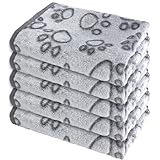 XRVRILE 5 Kuscheldecke Katzendecke für Hunde und Katzen, Flauschige Haustierdecke 40x60 cm, Waschbar, Graue Dog Blanket für Sofa, Hundedecke für Kleine Hunde Haustiere Unterwegs
