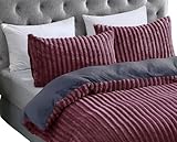 Leonado Vicenti Teddy Plüsch Winter Wende Bettwäsche Cord Streifen Cashmere Touch Feeling Nicky Plüsch Coral Fleece Flauschig Uni Einfarbig Wendebettwäsche