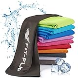 Fit-Flip Kühlendes Handtuch - als Cooling Towel und mikrofaser Kühltuch - kühlendes Sporthandtuch - Airflip Towel für Fitness und Sport - Ice Towel Kühlhandtuch (schwarz, 100x30cm)