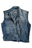 H15 Herren Denim Kutte Midblue Jeanskutte Bikerkutte Metalkutte bis 5XL - H15 Merch ! (XL)