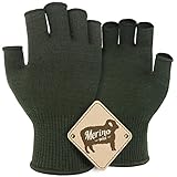 Migliore Wear Merino Unterziehhandschuhe, Touchscreen Merinowollhandschuhe, Fingerloses Innenhandschuhe Skihandschuhe für Kaltes Wetter, Elastische Winterhandschuhe zum Radfahren, Laufen, Fahren