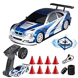Vefacion Mini RC Drift Car mit Gyro 1/43 Scale 2,4GHz 15KM/H hohe Geschwindigkeit Sport Rennauto 4WD Tabletop Ferngesteuert Auto für Jungen Mädchen und Erwachsene Geschenk