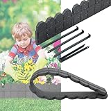 Gartenpalisade Rasenkante Beeteinfassung Beetumrandung 120cm Beetkante Zaun (Grau)